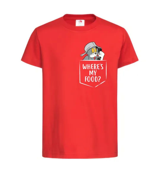 Детская футболка Tom Where is my food Красный фото