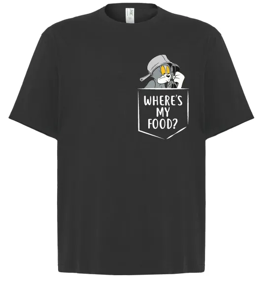 Футболка Оверсайз Tom Where is my food Черный фото