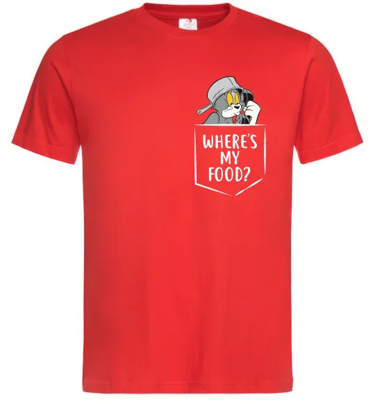 Мужская футболка Tom Where is my food Красный фото