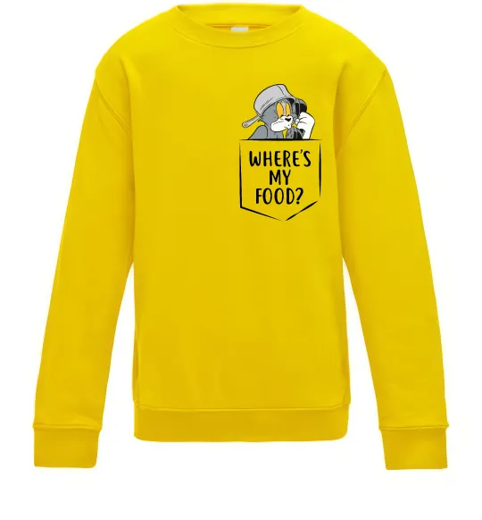 Детский Свитшот Tom Where is my food Солнечно желтый фото