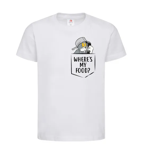 Детская футболка Tom Where is my food Белый фото