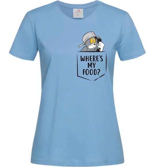 Женская футболка Tom Where is my food Голубой фото