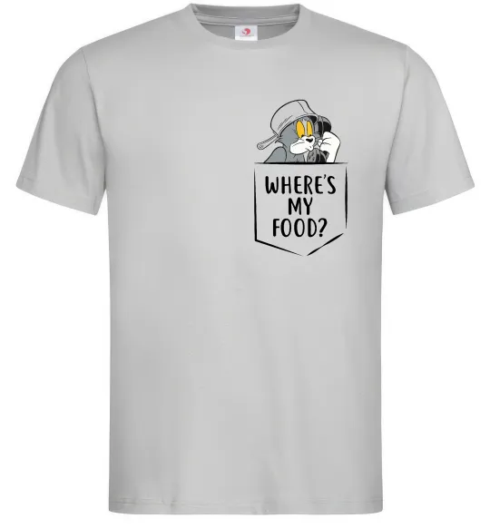 Мужская футболка Tom Where is my food Серый фото