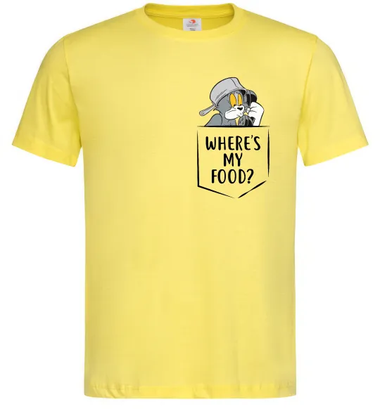Мужская футболка Tom Where is my food Лимонный фото