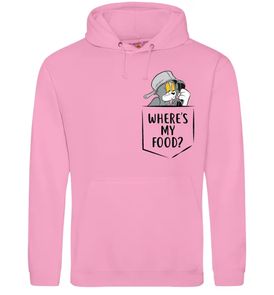 Мужская толстовка (худи) Tom Where is my food Розовый фото