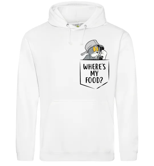 Женская толстовка (худи) Tom Where is my food Белый фото