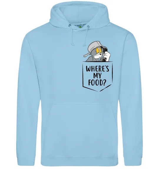 Женская толстовка (худи) Tom Where is my food Голубой фото