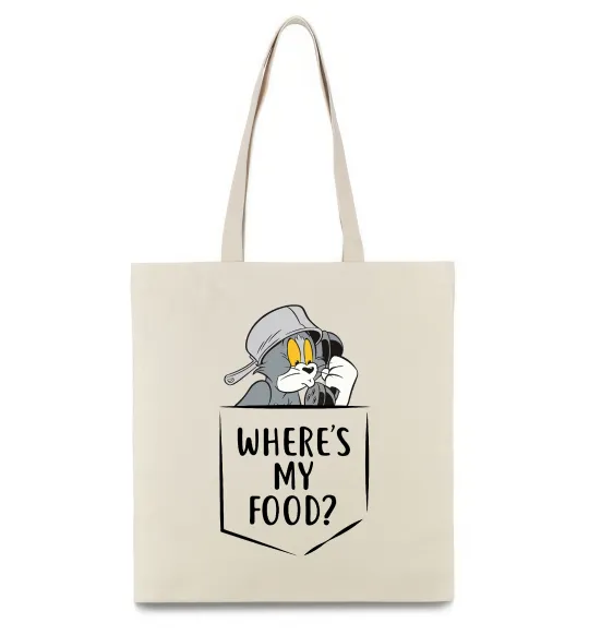 Эко-сумка Tom Where is my food Бежевый фото
