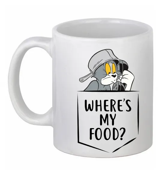 Чашка керамическая Tom Where is my food Белый фото