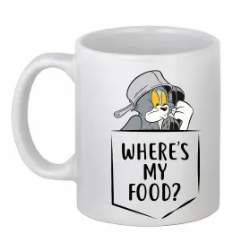 Чашка керамическая Tom Where is my food Белый фото