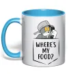 Чашка с цветной ручкой Tom Where is my food Голубой фото