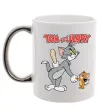 Чашка с цветной ручкой Tom and Jerry Серебро фото