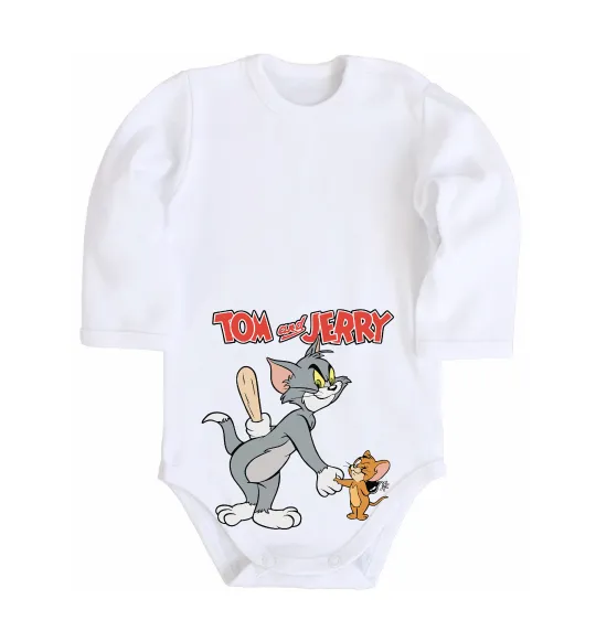 Детский боди Tom and Jerry Белый фото