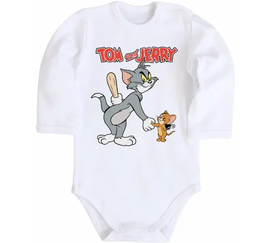 Детский боди Tom and Jerry Белый фото