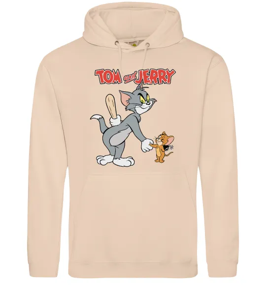 Мужская толстовка (худи) Tom and Jerry Песочный фото
