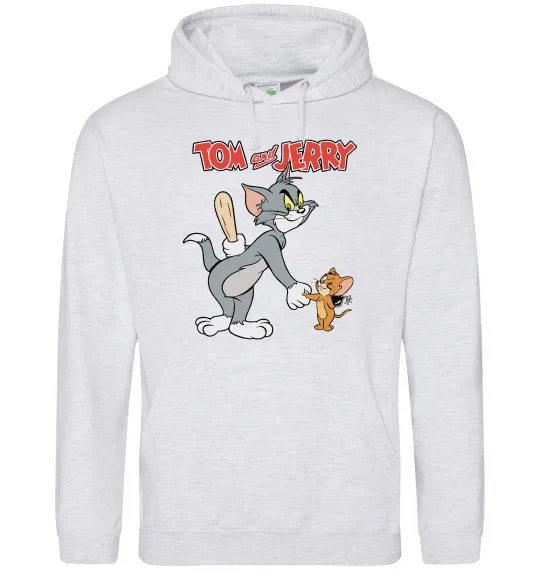 Женская толстовка (худи) Tom and Jerry Серый меланж фото