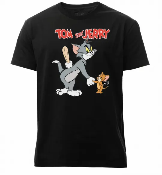 Мужская премиум футболка Tom and Jerry Черный фото