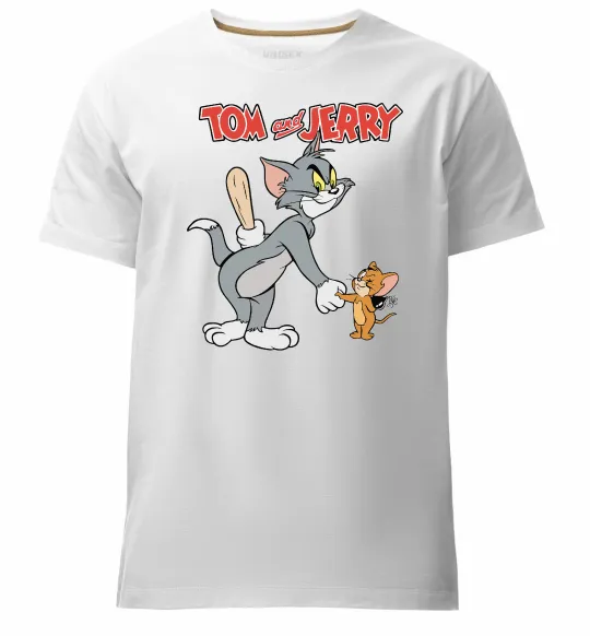 Мужская премиум футболка Tom and Jerry Белый фото