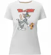 Женская премиум футболка Tom and Jerry Белый фото