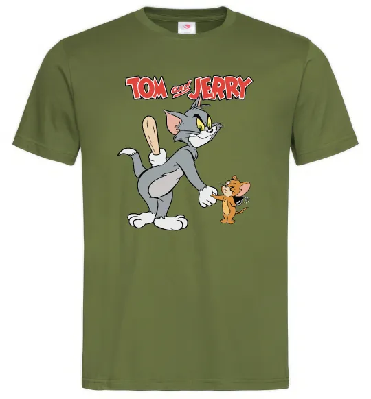 Мужская футболка Tom and Jerry Оливковый фото