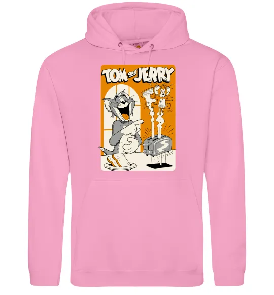 Женская толстовка (худи) Том і Джеррі з тостером Розовый фото