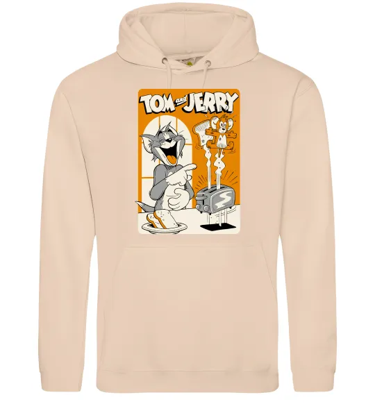 Женская толстовка (худи) Том і Джеррі з тостером Песочный фото