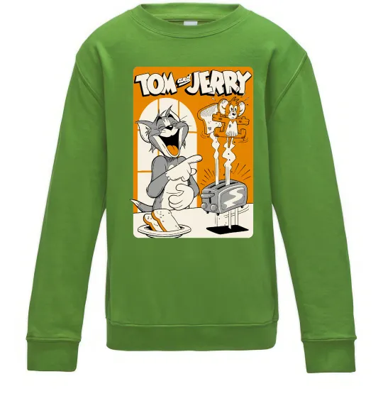 Детский Свитшот Том і Джеррі з тостером Лаймовый фото