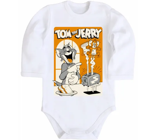 Детский боди Том і Джеррі з тостером Белый фото