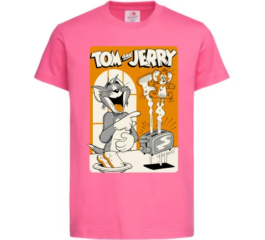 Детская футболка Том і Джеррі з тостером Ярко-розовый фото