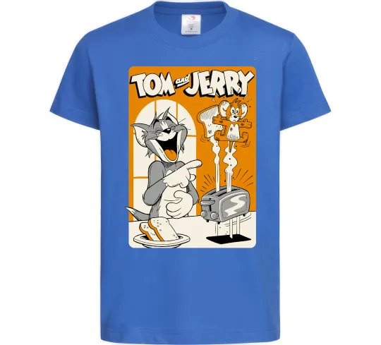 Детская футболка Том і Джеррі з тостером Ярко-синий фото