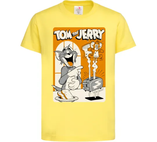 Детская футболка Том і Джеррі з тостером Лимонный фото