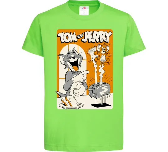 Детская футболка Том і Джеррі з тостером Лаймовый фото