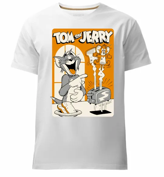 Мужская премиум футболка Том і Джеррі з тостером Белый фото