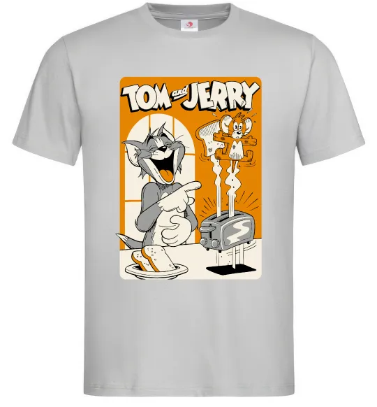 Мужская футболка Том і Джеррі з тостером Серый фото