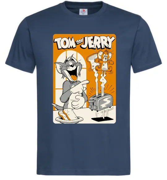 Мужская футболка Том і Джеррі з тостером Темно-синий фото