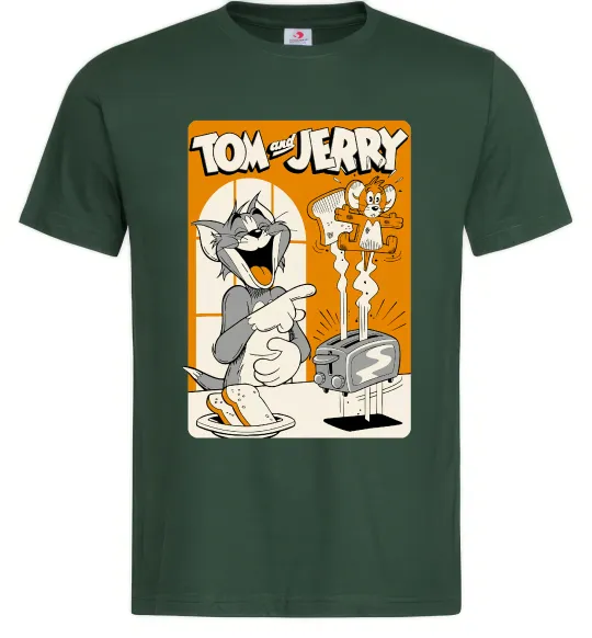 Мужская футболка Том і Джеррі з тостером Темно-зеленый фото