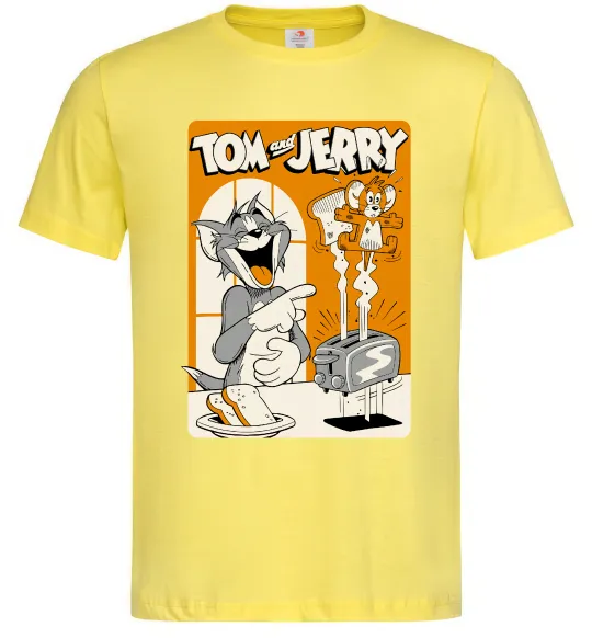 Мужская футболка Том і Джеррі з тостером Лимонный фото
