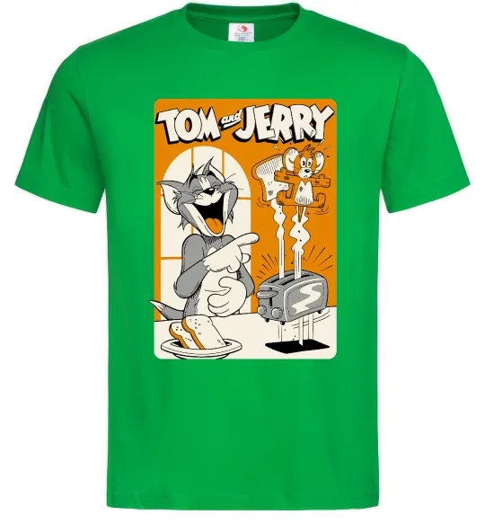 Мужская футболка Том і Джеррі з тостером Зеленый фото