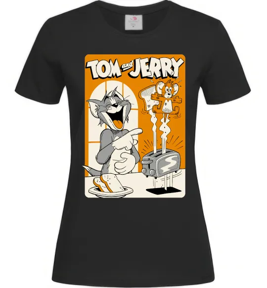 Женская футболка Том і Джеррі з тостером Черный фото