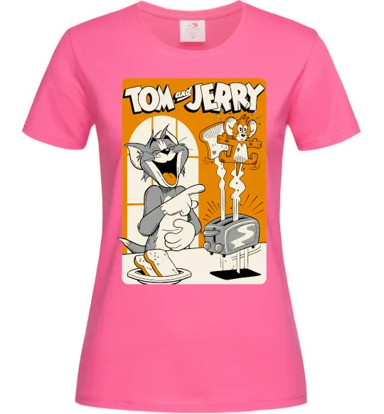 Женская футболка Том і Джеррі з тостером Ярко-розовый фото