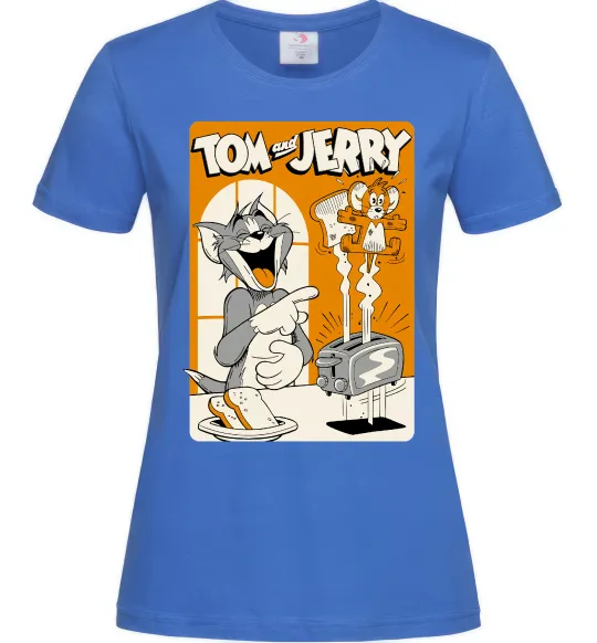 Женская футболка Том і Джеррі з тостером Ярко-синий фото