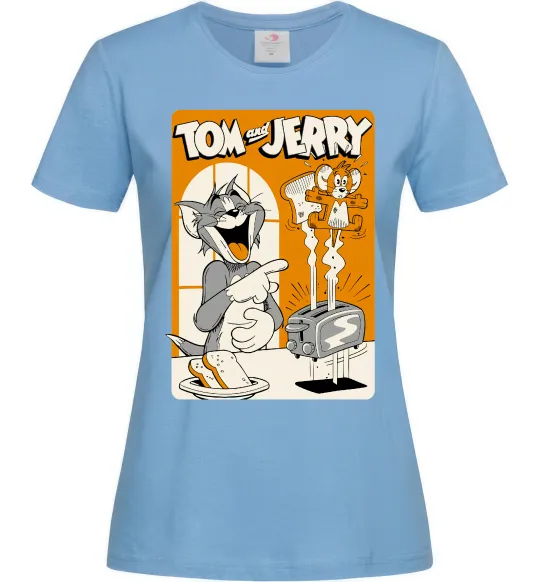 Женская футболка Том і Джеррі з тостером Голубой фото