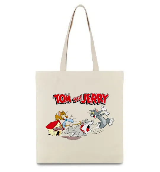 Эко-сумка Том і Джеррі та пес Бежевый фото