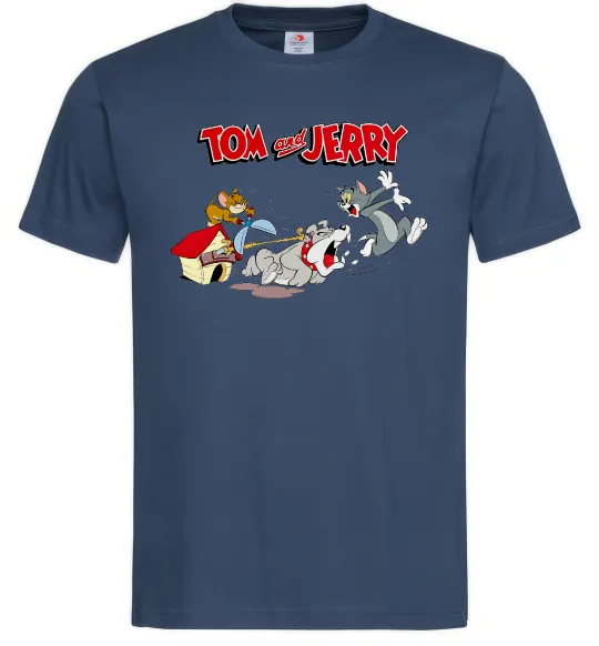 Мужская футболка Том і Джеррі та пес Темно-синий фото