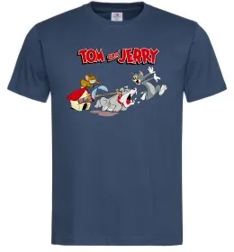 Мужская футболка Том і Джеррі та пес Темно-синий фото
