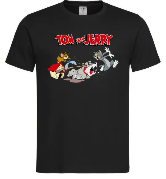 Мужская футболка Том і Джеррі та пес Черный фото