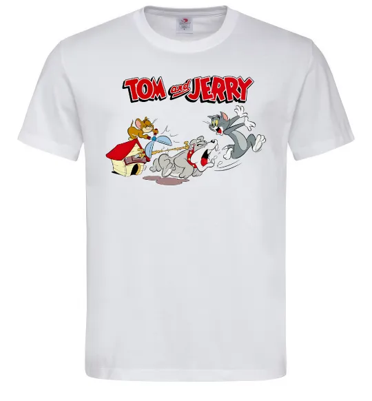 Мужская футболка Том і Джеррі та пес Белый фото