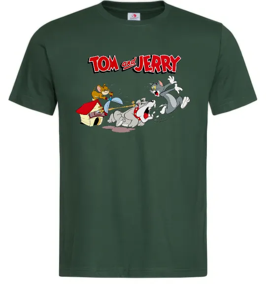 Мужская футболка Том і Джеррі та пес Темно-зеленый фото