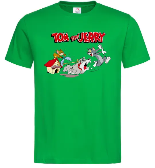 Мужская футболка Том і Джеррі та пес Зеленый фото