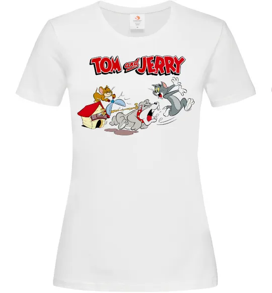 Женская футболка Том і Джеррі та пес Белый фото